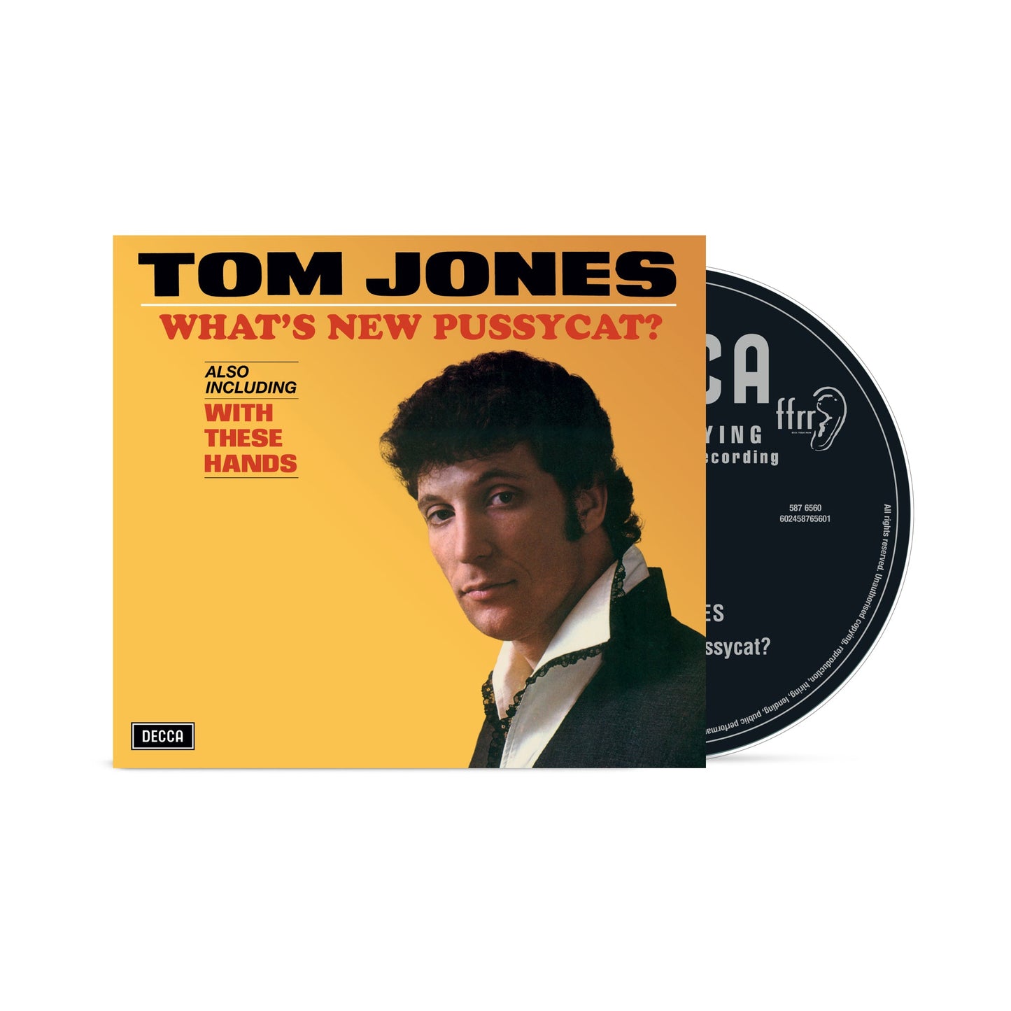 CD cover for Tom Jones’ “What’s New Pussycat?” featuring his portrait.