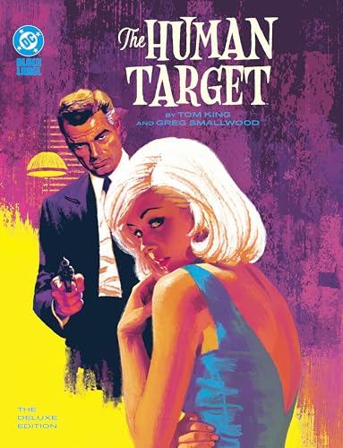 A man in a suit holding a gun stands behind a blonde woman.