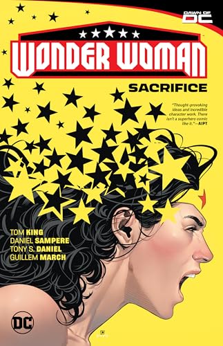 Wonder Woman comic book cover, Vol. 2: Sacrifice, with a distressed star pattern.