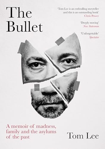 Book cover featuring a man's face in torn, taped-together black and white paper pieces.