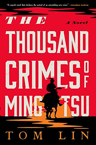 Book cover: red background, silhouetted figure on horseback, bold white text.
