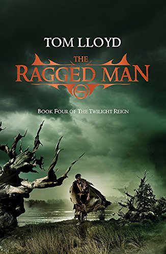 Book cover: dark landscape, lone figure, and red, ornate title text.