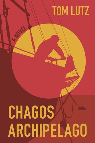 Red book cover with silhouette of a person in a hot air balloon.