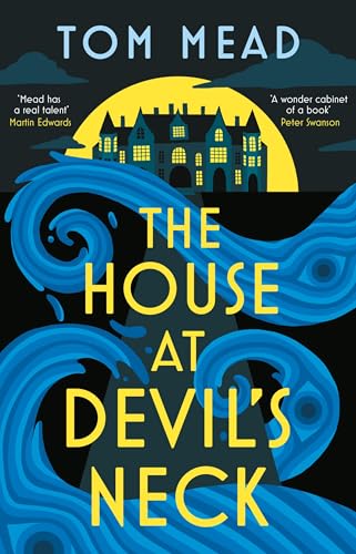 Book cover: dark house silhouette against a yellow moon and blue waves.