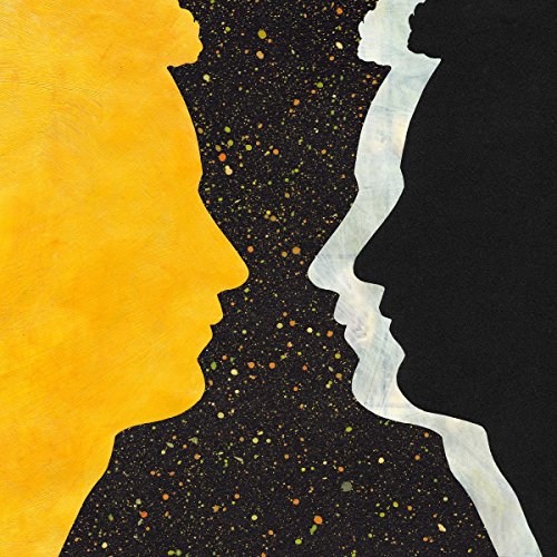 Album cover with two facing profiles in yellow and black, speckled background.