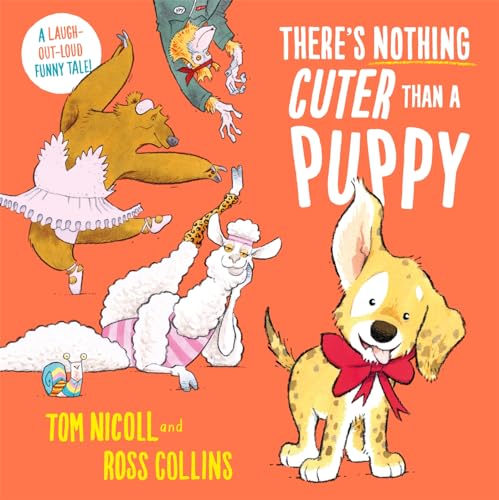 Orange book cover with illustrated animals dressed in costumes, including a puppy.