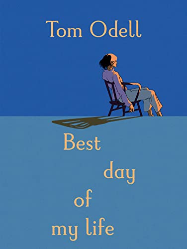 Blue cover with illustrated person in rocking chair and text "Best day".