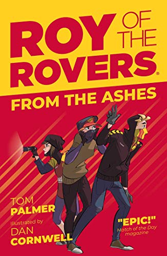 Book cover: three figures with a flashlight on a yellow and red background.
