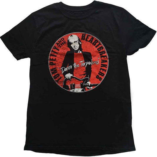 Black t-shirt featuring Tom Petty & The Heartbreakers’ “Damn The Torpedoes” album art.