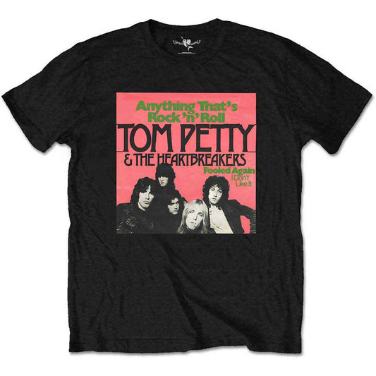 Black t-shirt with "Anything" text, likely referencing Tom Petty & The Heartbreakers.