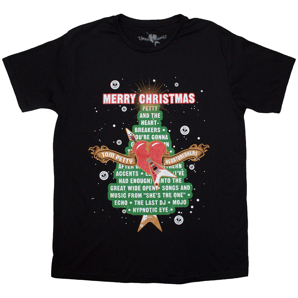 Black t-shirt with Tom Petty & The Heartbreakers “Merry Christmas” design, size X-Large.