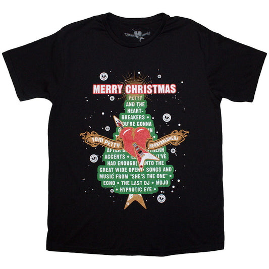 Black t-shirt with Tom Petty & The Heartbreakers “Merry Christmas” design, size X-Large.
