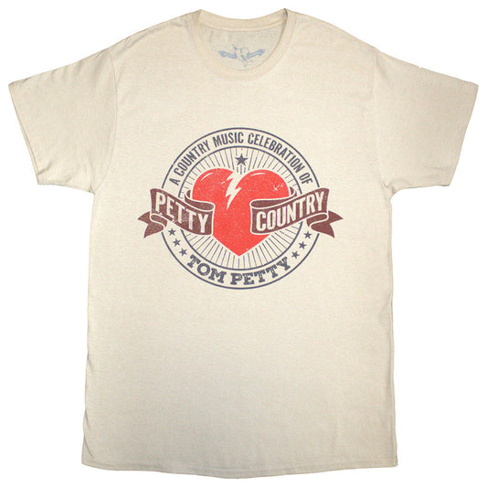 A sand-colored unisex t-shirt featuring a Tom Petty and the Heartbreakers graphic design.