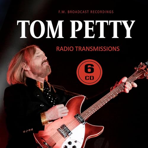 Tom Petty portrait with guitar, album cover for "Radio Transmissions" 6CD set.