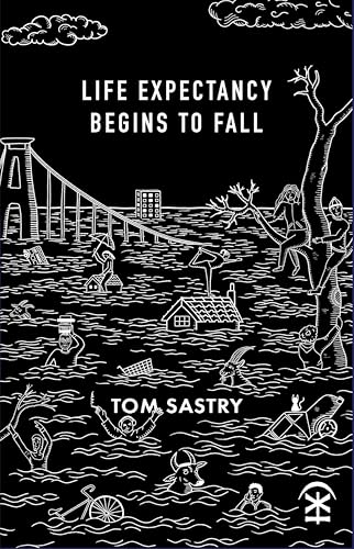 Book cover: white line drawing of people struggling in floodwaters.