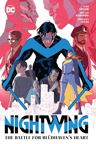 Nightwing comic cover featuring the hero and supporting characters in Blüdhaven.