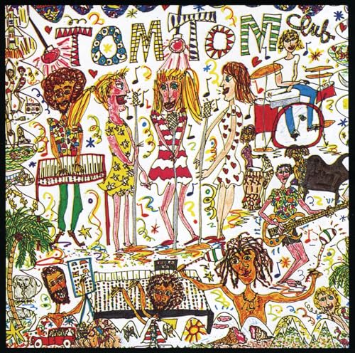 Colorful, whimsical illustration of a band performing with musical notes and figures.