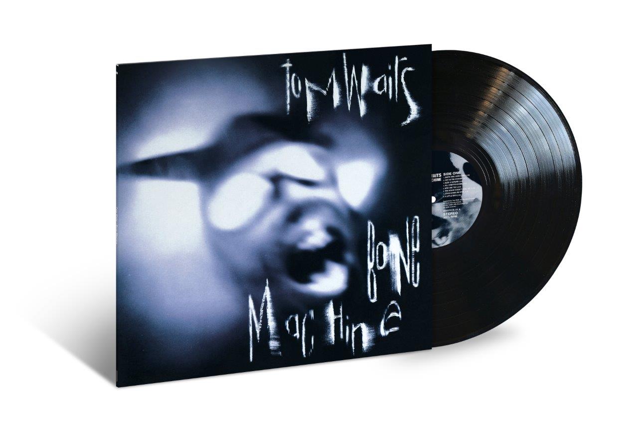 Tom Waits’ “Bone Machine” vinyl record with blurred, distorted cover art.