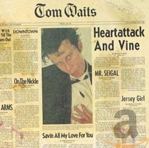 Tom Waits album cover: a man’s face over a newspaper background.