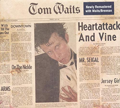 Tom Waits album cover designed to look like a vintage newspaper front page.