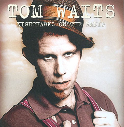 Tom Waits album cover, close-up portrait with hat and suspenders.