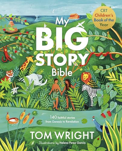 Book cover featuring Adam and Eve in a lush jungle with various animals.