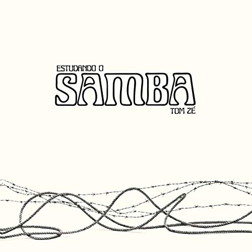 "Album cover with 'SAMBA' in large text, surrounded by wavy lines on a white background."