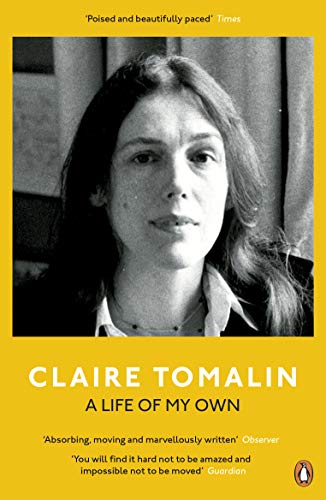 Book cover featuring a black and white portrait of Claire Tomalin on yellow background.