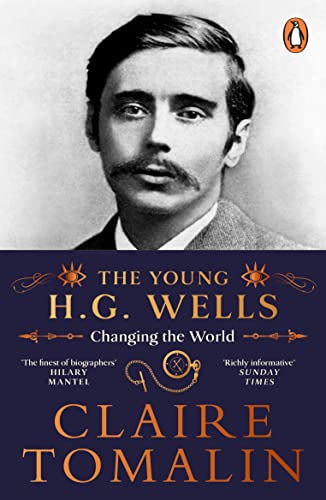 Book cover featuring a black and white portrait of H.G. Wells above gold text.
