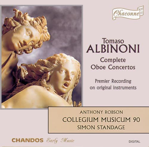 CD cover for Albinoni's Oboe Concertos featuring classical sculpture details.