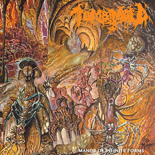 Album cover for Tomb Mold’s “Manor Of Infinite Forms,” featuring grotesque figures.