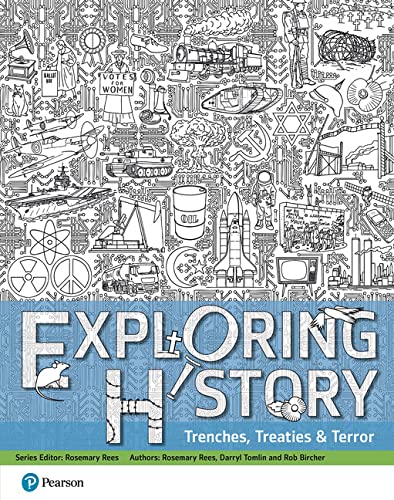 Book cover with detailed black and white illustrations of historical objects.