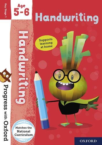 Front cover of Progress with Oxford Handwriting Age 5-6 workbook featuring a cartoon onion.