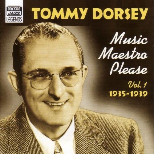 "CD cover featuring sepia-toned portrait of Tommy Dorsey with text overlay."