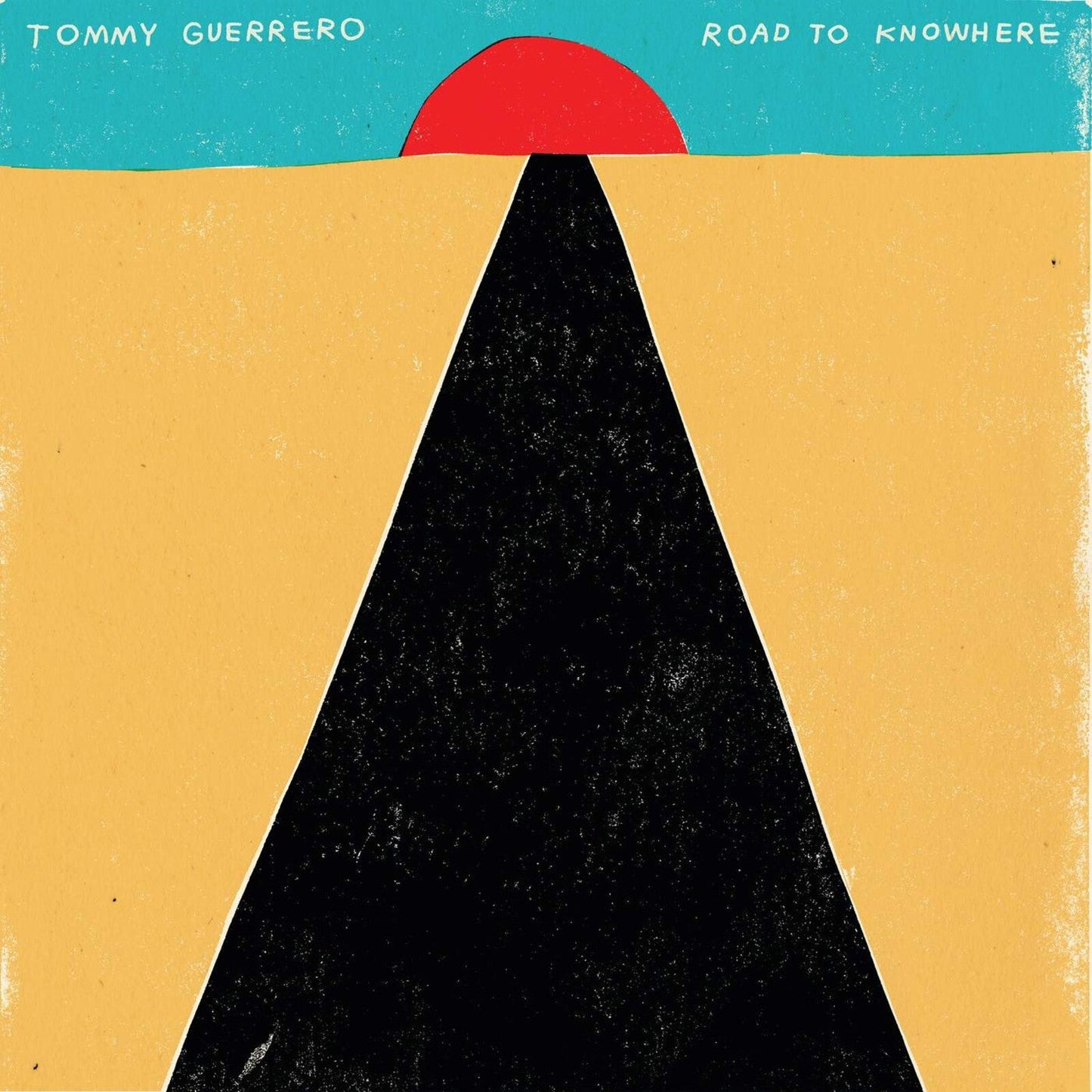 Album cover: black triangle, red sun, yellow and blue background.