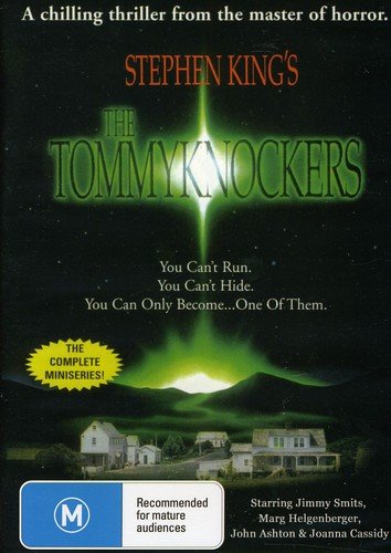 DVD cover for Stephen King’s “The Tommyknockers” with a green, glowing spaceship.