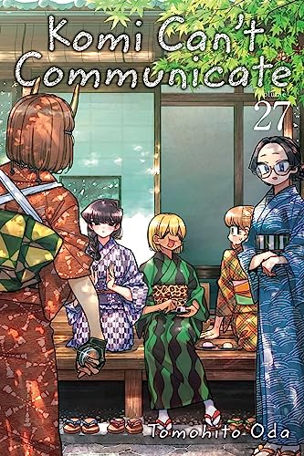 Five characters in yukatas sitting on a wooden porch, manga cover art.