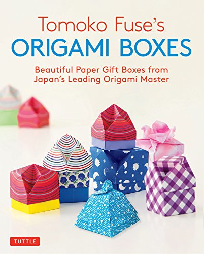 Book cover featuring colorful origami boxes arranged on a white surface.