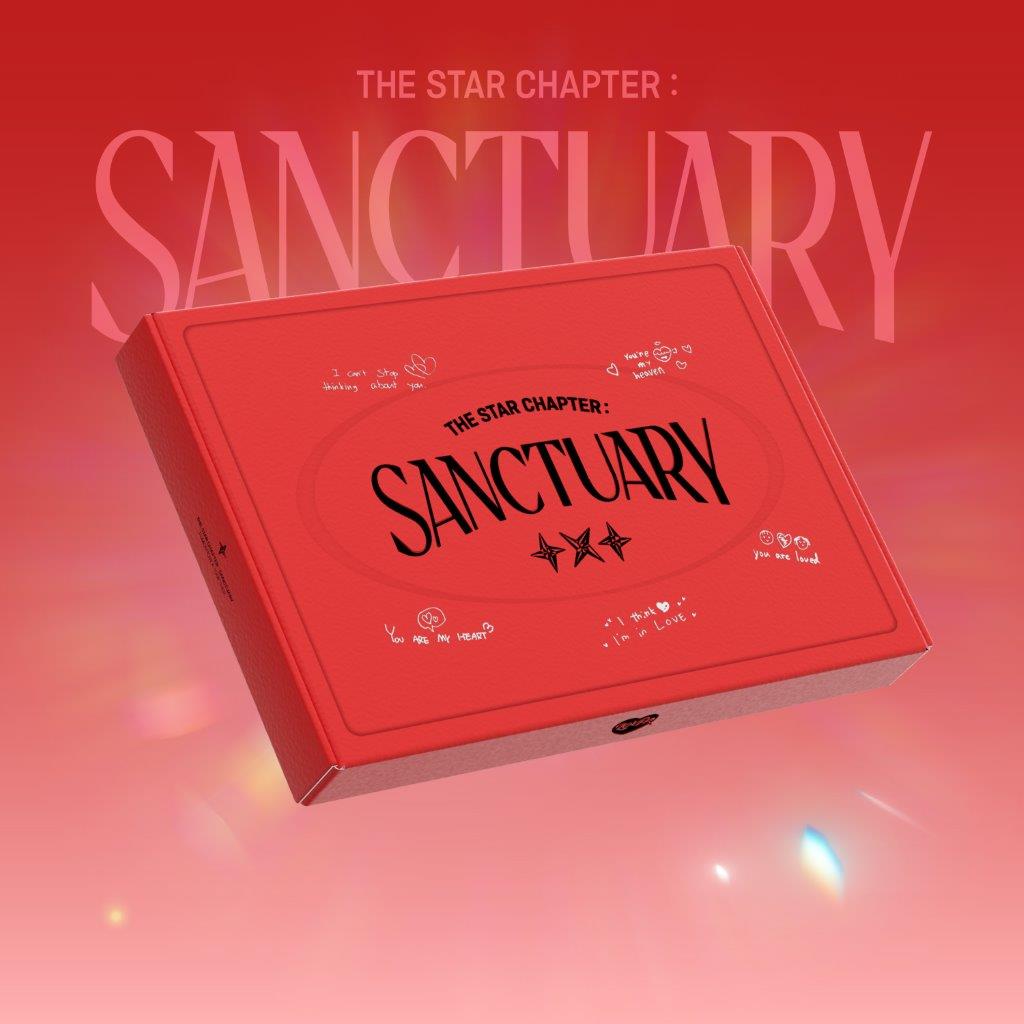 A red rectangular box album titled The Star Chapter: Sanctuary with handwritten-style text.