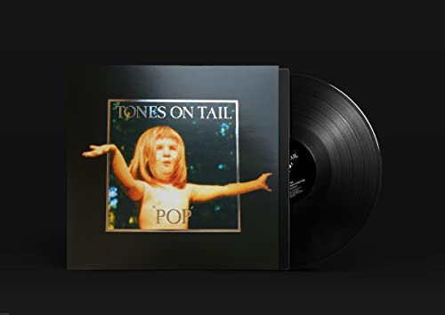 Vinyl record and cover for Tones On Tail’s “Pop”, featuring a child.