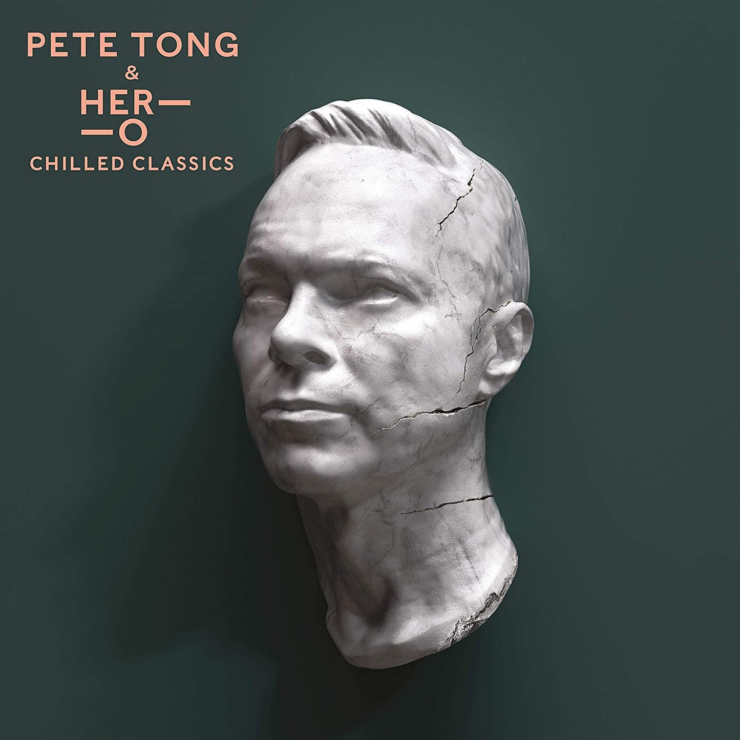 A cracked stone head sculpture against a dark green background, with text and a list.