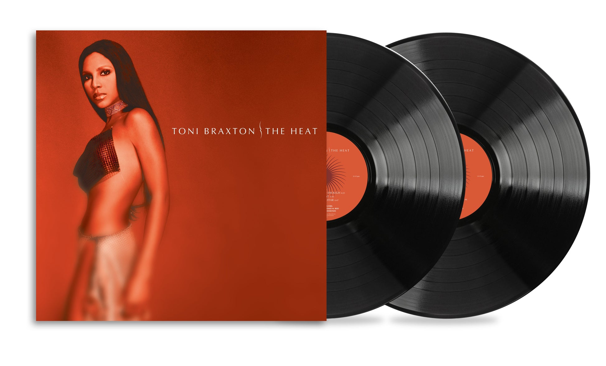 Toni Braxton’s “The Heat” double vinyl record with album cover portrait.