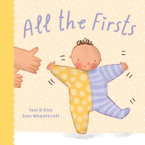 Book cover: baby with outstretched arms, hand reaching, illustrated style.