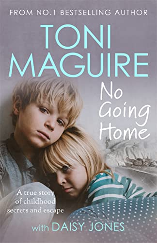 Book cover with two young children and a blurred coastal scene.