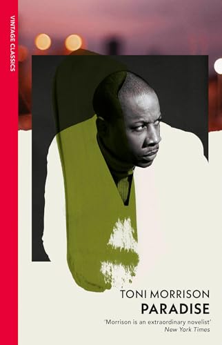 Book cover for "Paradise" by Toni Morrison featuring a portrait of a man.