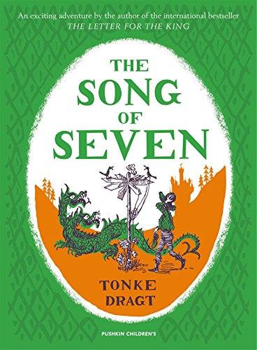 Book cover: "The Song of Seven" with a dragon, boy, and castle illustration.