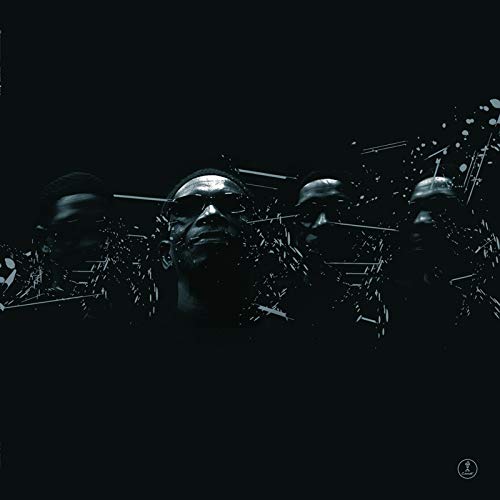 Dark album cover featuring four shadowed faces with fragmented lines.