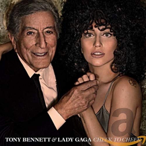 Tony Bennett and Lady Gaga on album cover, close-up portrait.