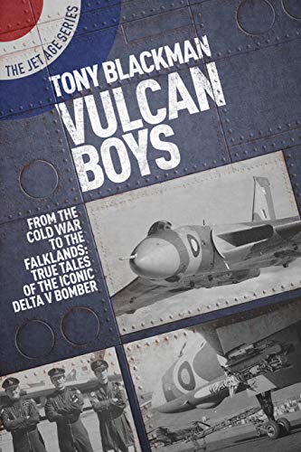 Book cover with "Vulcan Boys" title, featuring black and white aircraft images.
