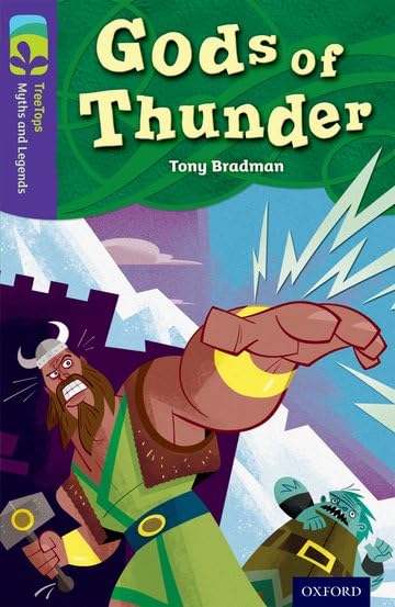 Book cover: "Gods of Thunder" featuring a Viking and lightning.